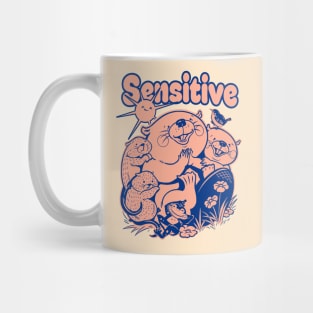 sensitive - blue/peach Mug